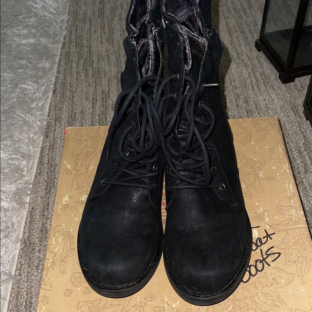 American Rag AESSEXBLK Lace up combat/moto boots